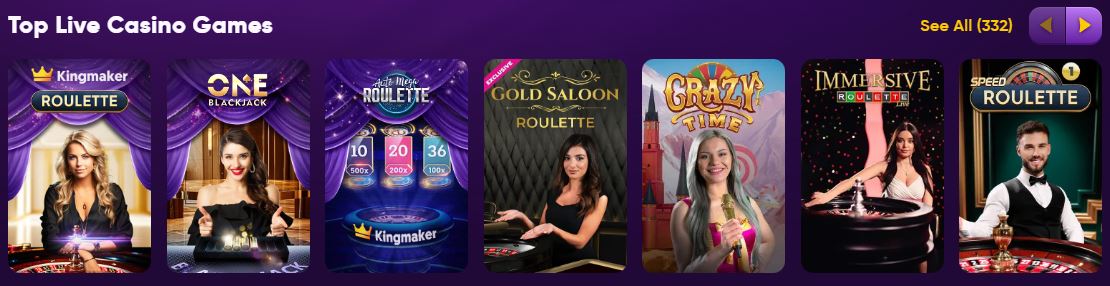 Play live casino games with professional dealers